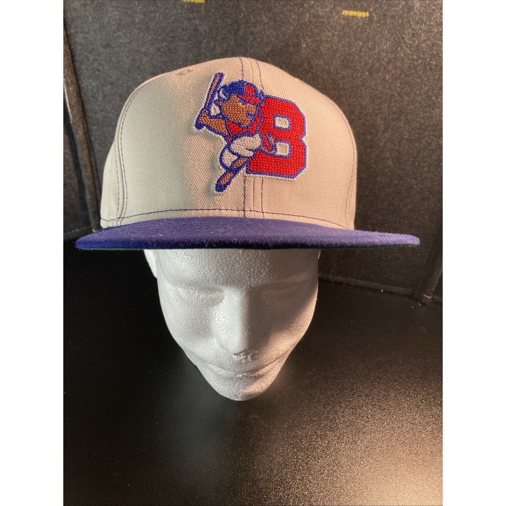 New Era BUFFALO BISONS 59Fifty Fitted‎ Hat Size 7&7/8 OFF WHITE BLUE W/GREEN